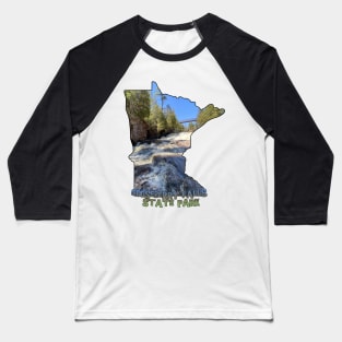 Minnesota State Outline (Gooseberry Falls State Park) Baseball T-Shirt